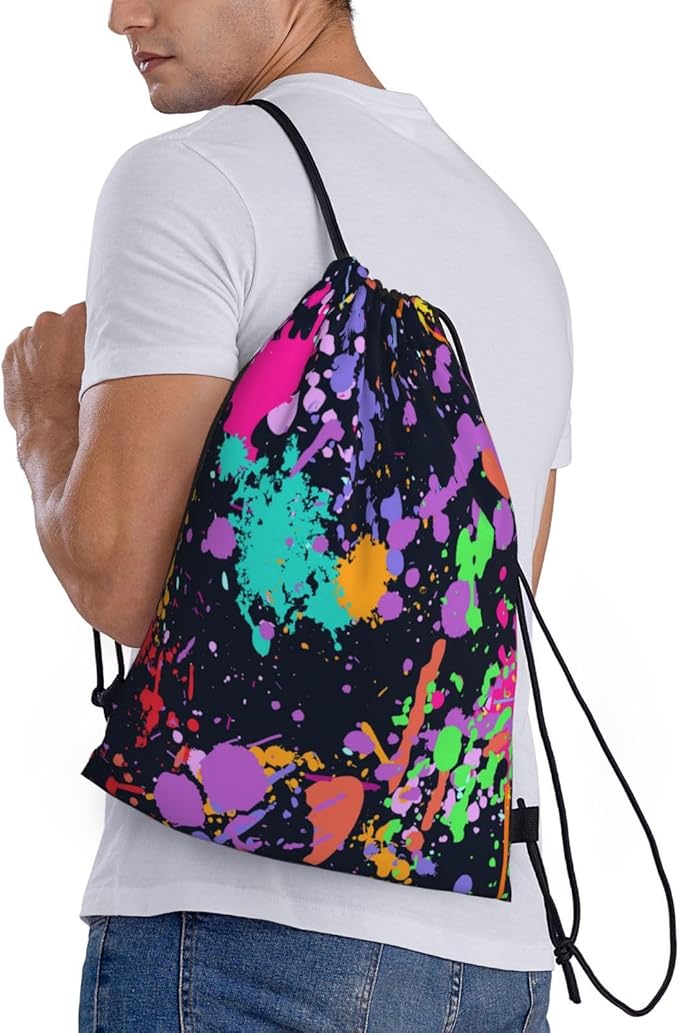 Graffiti Drawstring Bags Colorful Birthday Festival Party Favor Gift Decorations Baby Shower Candy Goodie Rewards Prize Bag String Backpack for Women Men