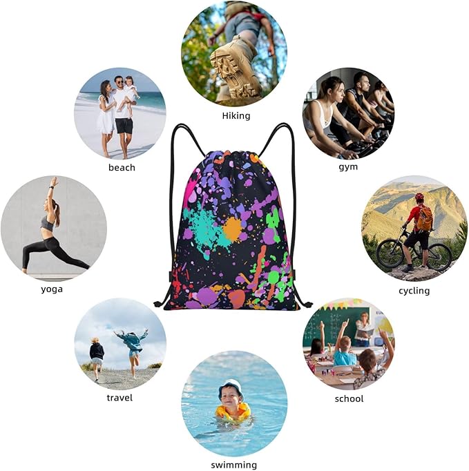 Graffiti Drawstring Bags Colorful Birthday Festival Party Favor Gift Decorations Baby Shower Candy Goodie Rewards Prize Bag String Backpack for Women Men